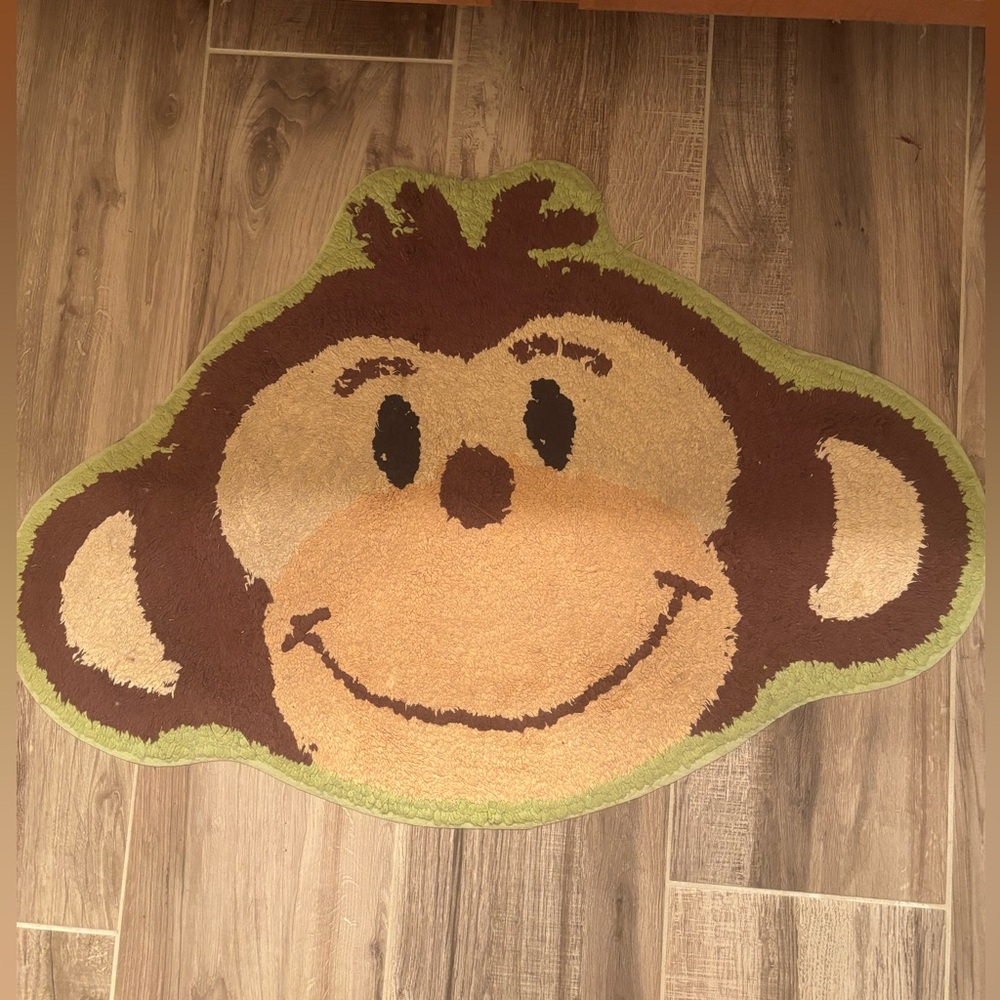 Jungle Monkey Shower Curtain, monkey bath mat & monkey wall art